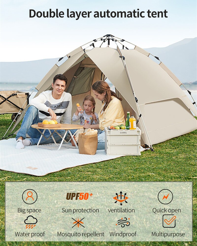 Cheap Goat Tents Automatic Pop up Tent Outdoor Camping Sun Shelter Rainproof Sun Protection Tents Picnic Barbecue Camping Equipment   
